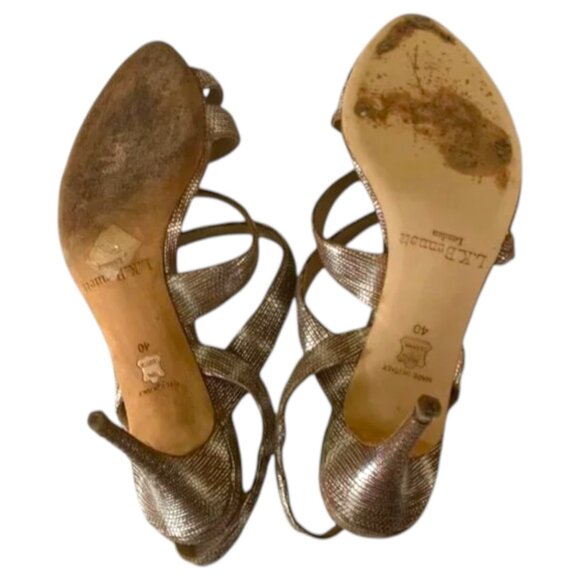 LK Bennet Lizard Embossed Lourdes Sandals Size 9/9.5 - Picture 9 of 11